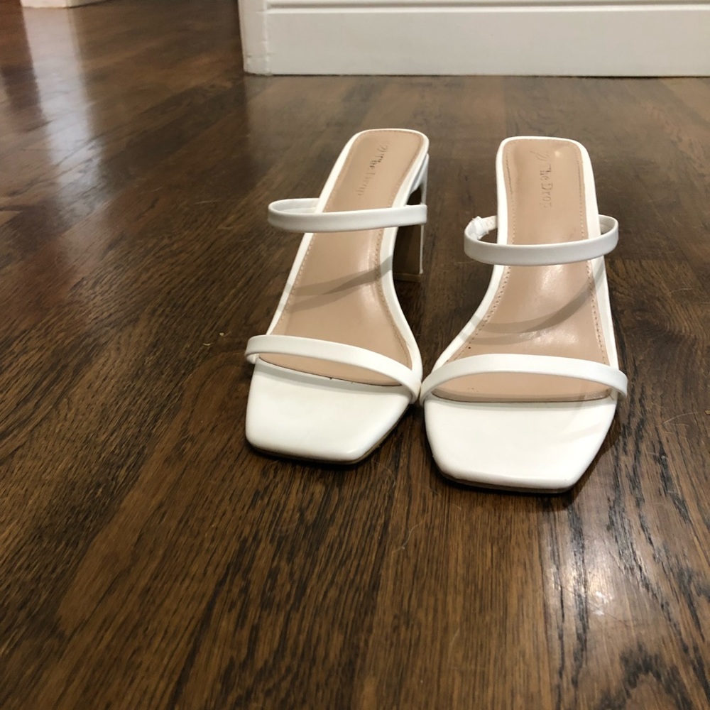The Drop 2-strap white mules - 7.5